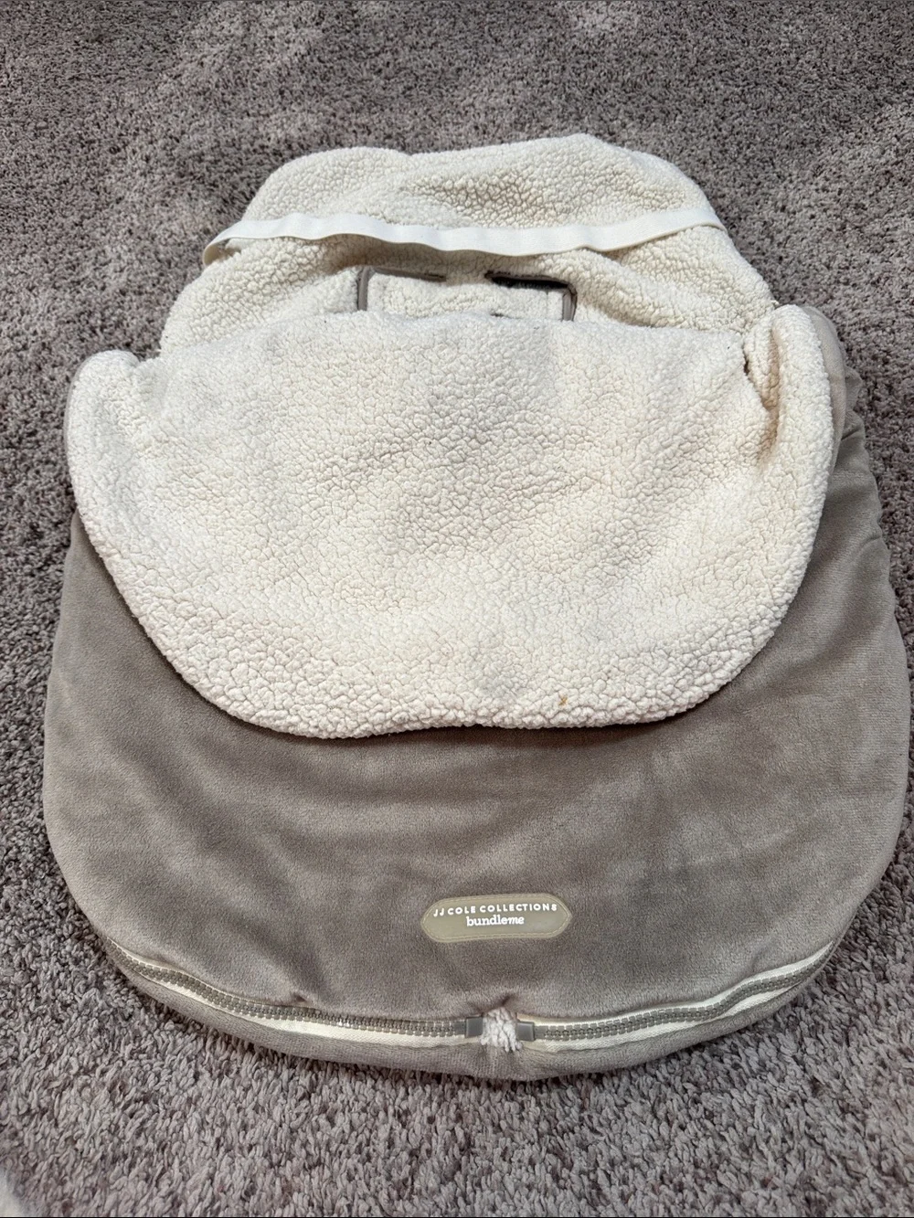 JJ Cole Cream & Taupe Sherpa Baby Footmuff